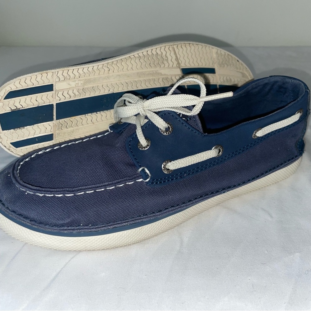 Sperry Top Sider Cruz Blue Youth Shoe Size 4M